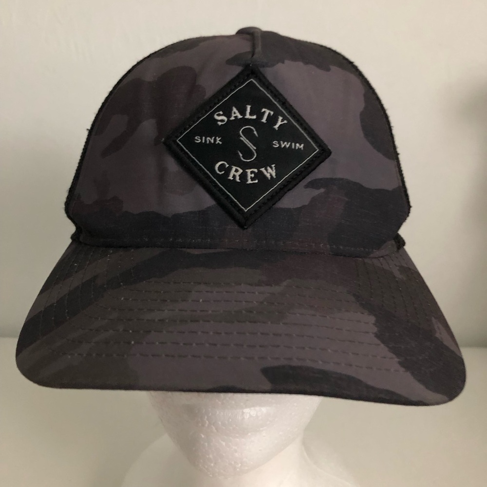 Salty Crew Camo Patch Trucker Hat - Gray